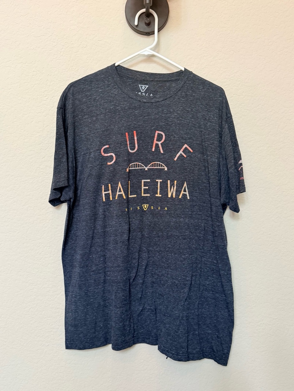 VISSLA Heather Navy 'Surf Haleiwa' Graphic Tee